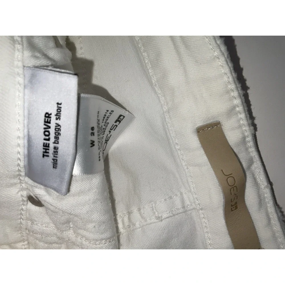 NWT Women's Joe's Jeans The Lover Mid‎ Rise Baggy Shorts Distressed White 28X3.5